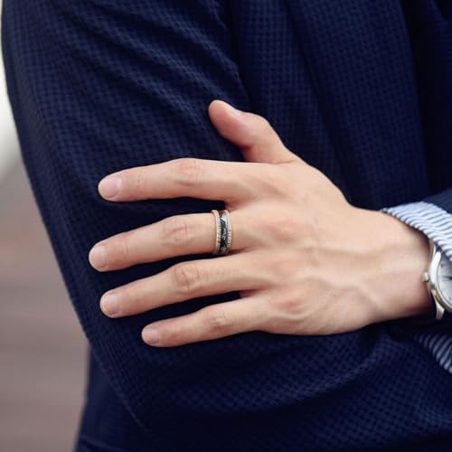 King Will Wood Wedding Band Wood Inlay for Men - color: Deer-8mm