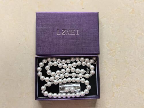 White 8mm Glass Pearls Necklace Bracelet Earring Jewelry 3 Set Wholesale for Women Little Girls - style: 18inch