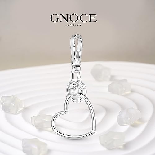 GNOCE Stainless Steel Snake Chain Charm Bracelet W/Safety Gift for Women - color: Heart