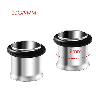 HEKEUOR Ear Tunnels Stretching Kit Stainless Steel Gauge Plugs Set Single Flared Stretching Kit 00g 7/16 1/2 9/16 5/8 3/4 7/8 1 Inch - style: 9MM