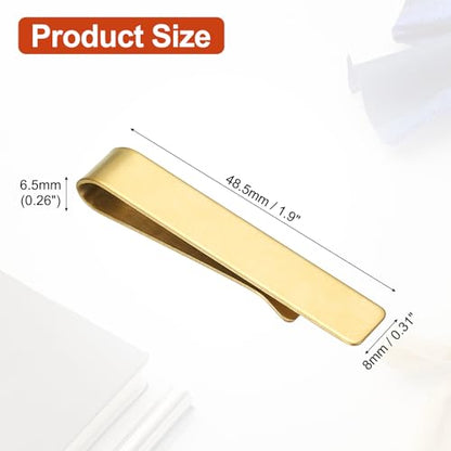 PATIKIL Skinny Tie Clips, Stainless Steel Tie Clips for Men - color: Gold