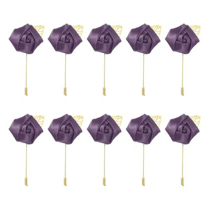 MECCANIXITY Groom Boutonnieres Rose Boutonnieres Pins for Wedding - color: Purple
