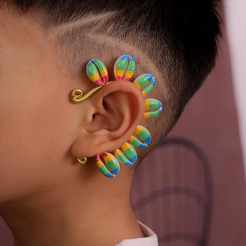 Wellike Gold Ear Cuffs For Women Non Piercing Single Clip On Earrings 18k Gold/Silver Plated Handmade Cuff Earrings Hypoallergenic Waterdrop Cowrie Shell Jewelry - color: KKWE582-G