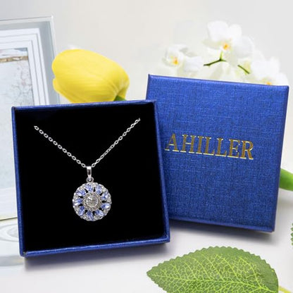 Ahiller Women's Necklace, Dainty Pendant Choker, Adjustable Chain | Heart Initial & Round Pendants, Daily Necklace,17-21" Adjustable Necklaces, Trendy Minimalist Jewelry, Stainless Steel Chain - color: FY-Blue, style: Other Shapes - Multi-Color