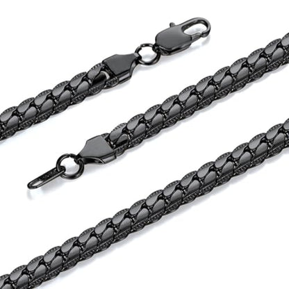Snake Chain for Women Stainless Steel Dainty Choker Necklace Thin Layered Men Chain 8mm Width Gold/Black/Silver Plated Trendy Jewelry 18/20/22/24/26/28/30 Inch - color: 8MM-Black Snake Chain, size: Length 24 Inches