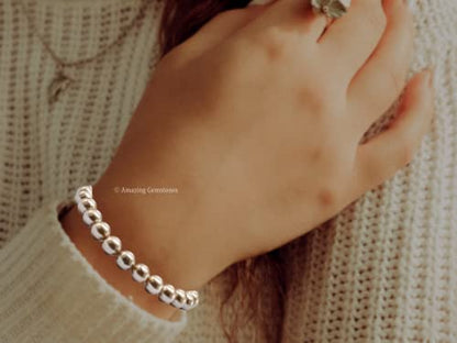 Amazing Gemstone Champagne Pearl Bracelet for Women Men's Gifts | Protection Healing Crystal Bracelet - 8mm Beaded Stretchable Bracelet Stocking Stuffers Mothers Day Gift - color: Champagne Pearl