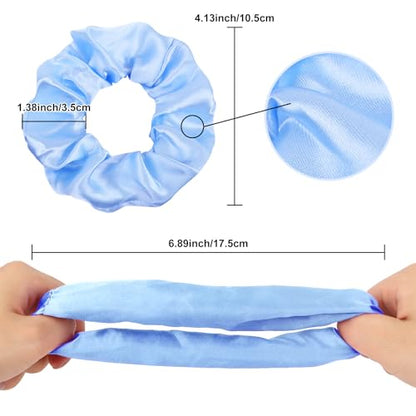 16 Pacs Satin Scrunchies Bridesmaid Proposal Gifts Hair Ties Scrunchies for Women Girls Bachelorette Party Favors (light blue) - color: light blue