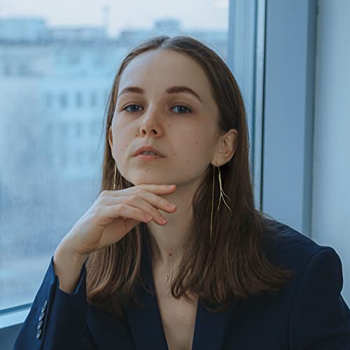 14K Gold Plated Threader Dangle Earrings Long Tassel Earrings Wedding Prom Earrings for Women Bridal - style: chain