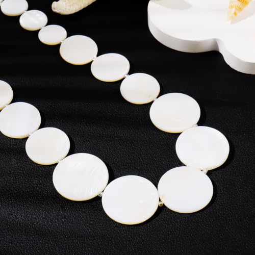 Firstmeet Boho Round Shell Necklace Old Money Style Strand Seed Bead Collar