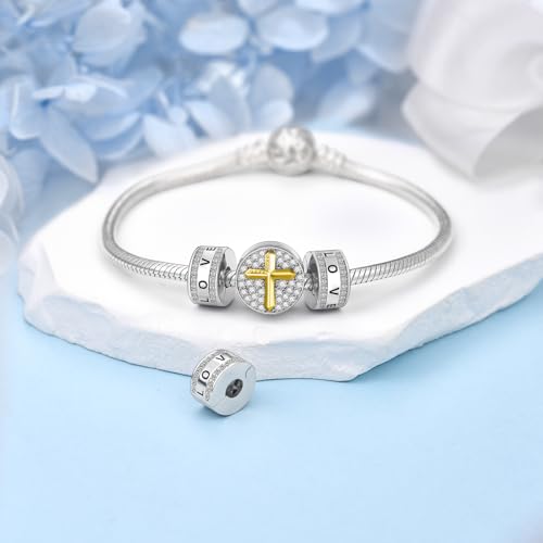 DALARAN Stopper Beads for Bracelets 925 Sterling Silver Clip Spacer Charm Bracelet Stoppers - style: 2Pcs White Charm Stoppers