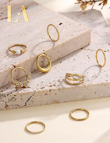 LOLIAS Septum Nose Rings Hoops - 316L Surgical Steel Septum Rings CZ Opal Silver 14K Gold Plated Hoop Nose Ring for Women 16G/18G Clicker Cartilage Earring Conch Daith Nostril Piercing Jewelry 8mm/10mm 8Pcs - color: 14K Gold, size: 18G 8MM