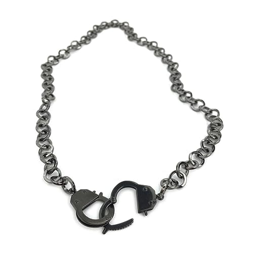 Succuba Stainless Steel Handcuff Choker Necklace Chain Pendant Choker Collar Necklace for Women and Men from 16 to 24 Inches with Box - color: B, size: 20 Inches