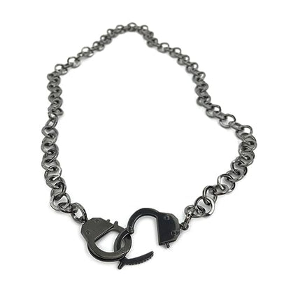 Succuba Stainless Steel Handcuff Choker Necklace Chain Pendant Choker Collar Necklace for Women and Men from 16 to 24 Inches with Box - color: B, size: 20 Inches
