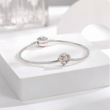925 Sterling Silver Charms fits Bracelets and Necklace Pendant Bead Charms Jewelry Gift for Women Family Friends - style: Queen in My Heart Charm
