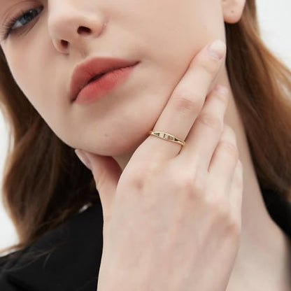 Gold Initial Rings for Women Non Tarnish Thumb Rings for Teen Girls 14K Gold plated for Women - color: V