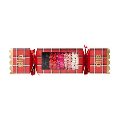 slip Skinny Scrunchies in Holiday Cracker Packaging: Anti-Crease, Anti-Breakage Slipsilk™ Design Protects Delicate Hair | Includes 10 Pure Silk Scrunchies, Jean - color: Jean