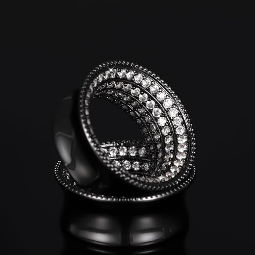 Vankula 2 Pcs Ear Gauges 0g(8mm)-5/8"(16mm) High Polish Single Flare Ear Tunnels 5A Cubic Zirconia Hypoallergenic Plugs for Stretched Ears Tapered Wedding Gift Body Jewelry - color: Black, size: 10mm(00G)