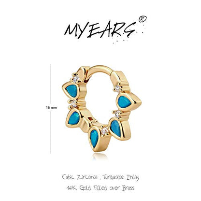 MYEARS Women Earrings Gold Huggie Hoop 14K Small Simple Hypoallergenic Everyday Jewelry - style: Sun
