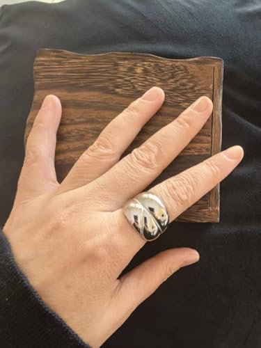 Gold Jewelry The Ring Of Power For Women Gift Shiny Chunky Rings Non Tarnish With 24K Gold Plated Engagement - color: silver