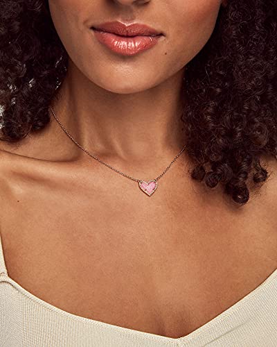 Kendra Scott Ari Heart Adjustable Length Pendant Necklace for Women, Fashion Jewelry - color: GOLD - IRIDESCENT DRUSY