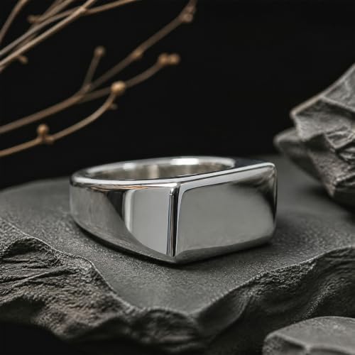 PCY Stainless Steel Gold Plated Men Women Band Ring - color: 11mm Silver DFX