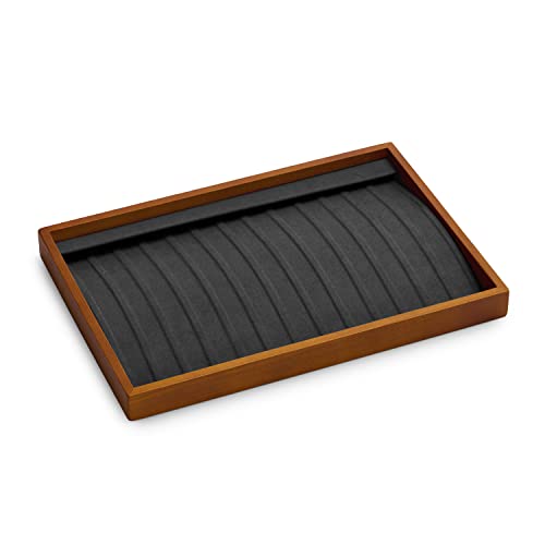 Oirlv Wood 13 Grids Necklace/Bracelet/Pendant Display Tray Jewelry Drawer Organizer Stackable Jewelry Trays(Grey) | Stackable Design,Keep Necklaces Bracelets Flat and Untangled,Organizing and Presentinge Legantly on Dressers&in Dresser - color: Grey 13 gr