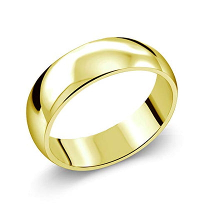 Gem Stone King 18K Yellow Gold Plated Silver Wedding Band Ring 7MM