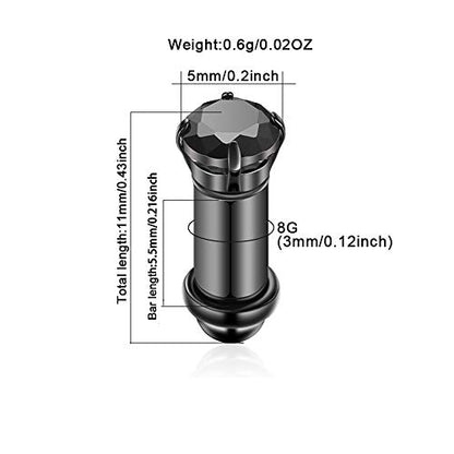 2/4/6/8 Gauge Earrrings Plugs Tunnels Gauges for Ears - color: steel6mm