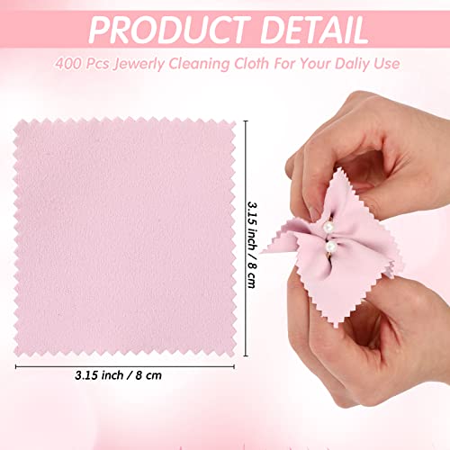 Tessco 400 Pcs Jewelry Cleaning Cloth Bulk, Jewelry Polishing Cloths, Silver Cleaning Cloth for Sterling Silver, Gold, Platinum, Coins, Watch
