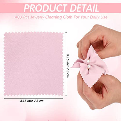 Tessco 400 Pcs Jewelry Cleaning Cloth Bulk, Jewelry Polishing Cloths, Silver Cleaning Cloth for Sterling Silver, Gold, Platinum, Coins, Watch
