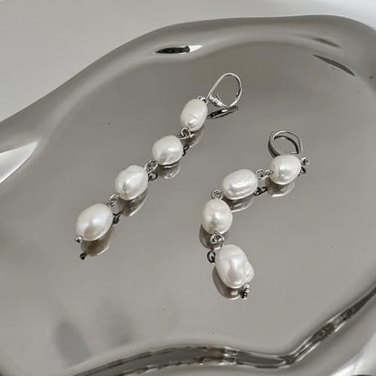 Pearl Earrings 14k Gold Plated Long Earrings Dangle Drop for Brides