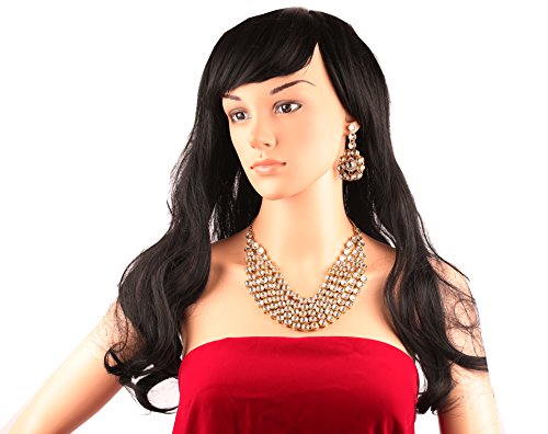 Touchstone Indian Bollywood Traditional Craftsmanship Mughal Designer Jewelry Wedding Necklace Set in Antique Gold Or White Tone for Women. - style: D076 Gold