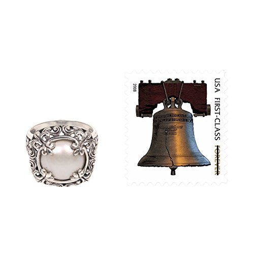 NOVICA Artisan Handmade Mabe Cultured Freshwater Pearl Cocktail Ring .925 Sterling Silver Floral Motif White Indonesia Birthstone 'White Lunar'