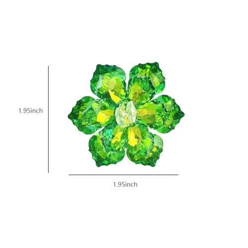 Crystal Flower Brooch Pin for Women Dress Suit Bag Hat Broochs Pins Christmas Brooch Pin Wedding Party Birthday Dance Jewelry Accessories - color: Green Flower Brooch Pin