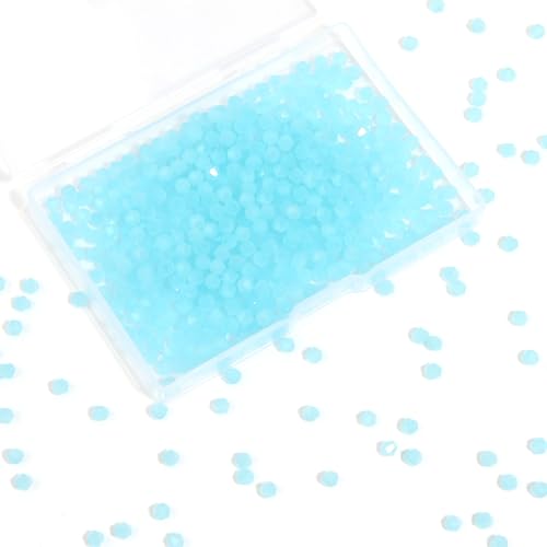 1000Pcs 4mm Faceted Crystal Glass Bicone Beads Loose Bead for DIY Bracelet Necklace Earring Keychain Jewelry Making,Lake Blue Jade - color: Lake Blue Jade