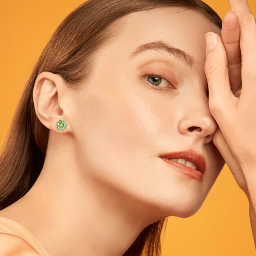 12 Pairs Stud Earrings Set, Hypoallergenic Surgical Stainless Steel 316L Earring for Women Men, Small Earring Studs Pack with Cubic Zirconia - color: Olive Green-6 Sizes-3，4，5，6，7，8