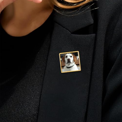 Custom Pins with Logo - Customized Buttons for men Women Customized pin - color: Square and Gold