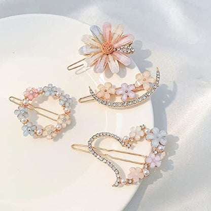 Hair Clip, 20PCS Rhinestone Flower Hair Clip Bobby Pin, Bling Crystal Love Pins Handmade Metal Headwear Hair Clips for Women's and Girls' Hair Accessories | 20PCS,Handmade metal headwear Hair clips Hair clips for women's and girls' hair accessories - colo