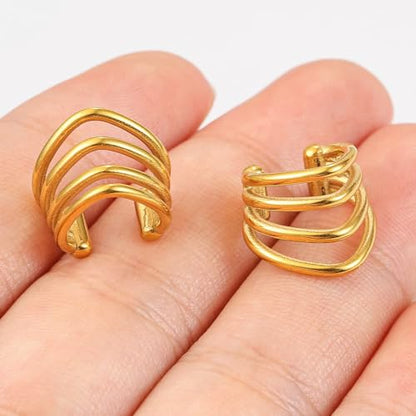 1 pair 9g ear weight Classic Spheres, Hypoallergenic 316 Stainless Steel Ear Weights Plugs Tunnels Gauges for Ear Body Jewelry Women Men - color: 1765-Gold