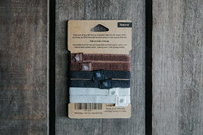 Wild & Stone | Pack of 6 Hair Bands | 100% Biodegradable and Plastic-Free Elastic Hair Ties | 100% Organic Cotton and Natural Plant-Based Rubber | No Crease Ponytail Holder (Natural) - color: Natural