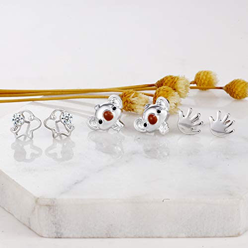30 Assorted Stainless Steel Stud Earrings for Teen Girls - Hypoallergenic Fairy Earrings with Faux Pearls & Pink CZ Cats