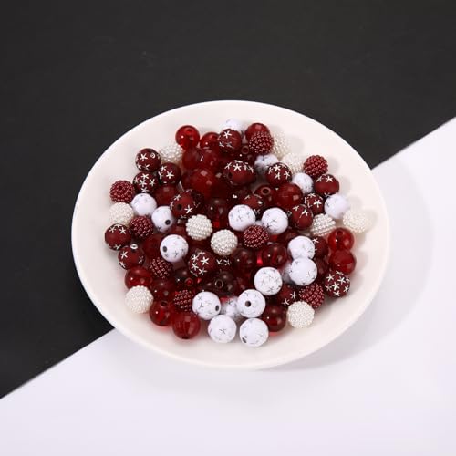2200PCS+ Game Day Beads Charms for Bracelet Making Polymer Clay Beads Crystal Pearl Letter Gold Spacer Beads Football Charms for Game Day Bracelet Necklace Making DIY Crafts - color: Burgundy White