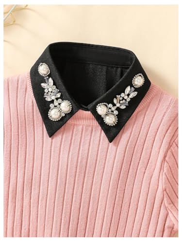 Verdusa Women's Fake Collar Detachable Dickey Collar Half Shirts Blouse - color: Black Multi