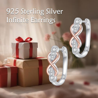 Blue Evil Eye/Celtic/Owl/Moonstone/Paw Print/Cubic Zirconia Hoop Earrings for Women 925 Sterling Silver Women Earrings Jewelry - style: Infinity