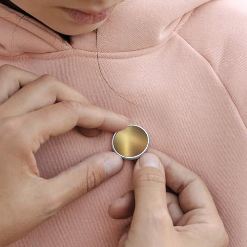 Minimalist Metallic Gradient Soft Gold Round Brooch for Men Women Fashion Badge Collar Pin Dress Jacket Backpack Accessories