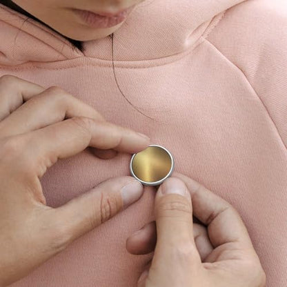 Minimalist Metallic Gradient Soft Gold Round Brooch for Men Women Fashion Badge Collar Pin Dress Jacket Backpack Accessories