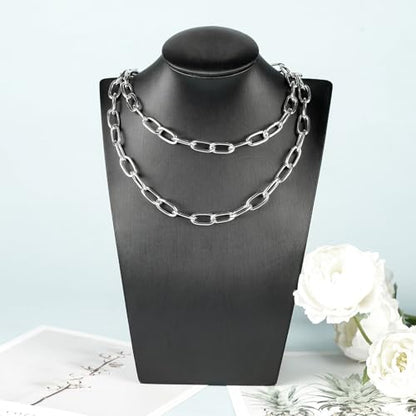 5 Meters Paperclip Chain for Jewelry Making Lightweight Aluminum Necklace Bracelet Chains for Women and Men Oval Link with Jewelry Findings - color: 8×16mm-Silver