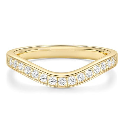 EAMTI 925 Sterling Silver Wedding Bands for Women Cubic Zirconia Wave Stackable CZ Curved Eternity Engagement Promise Gold Rings Size 4-10 - color: Brass-Gold