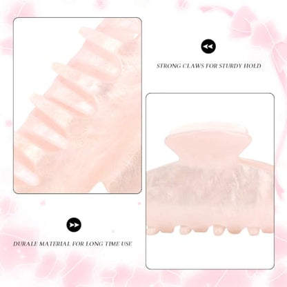 2Pcs Hair Claw Clips for Women Non-slip Hair Accessories Ideal Gift - color: Pink and Gradient Orange