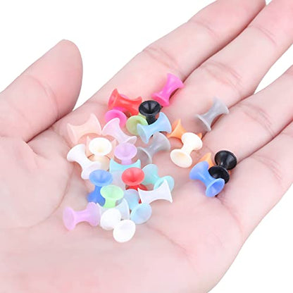 Xpircn 30Pcs Silicone Ear Gauges Flexible Ear Tunnels Plugs Stretchers Expander Double Flared Flesh Ear Piercing Jewelry for Women Men - style: Gauge:8G(3mm)
